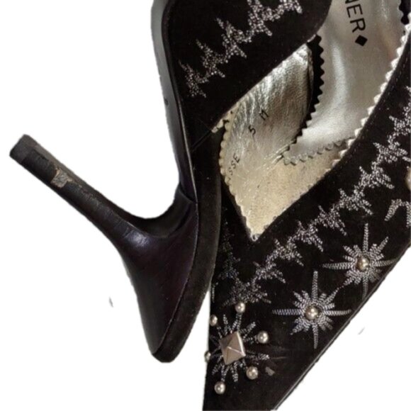 Donald J Pliner Italian Couture Studded Slide Heels sz 5 ~ Like new, 1minor flaw - Picture 7 of 12